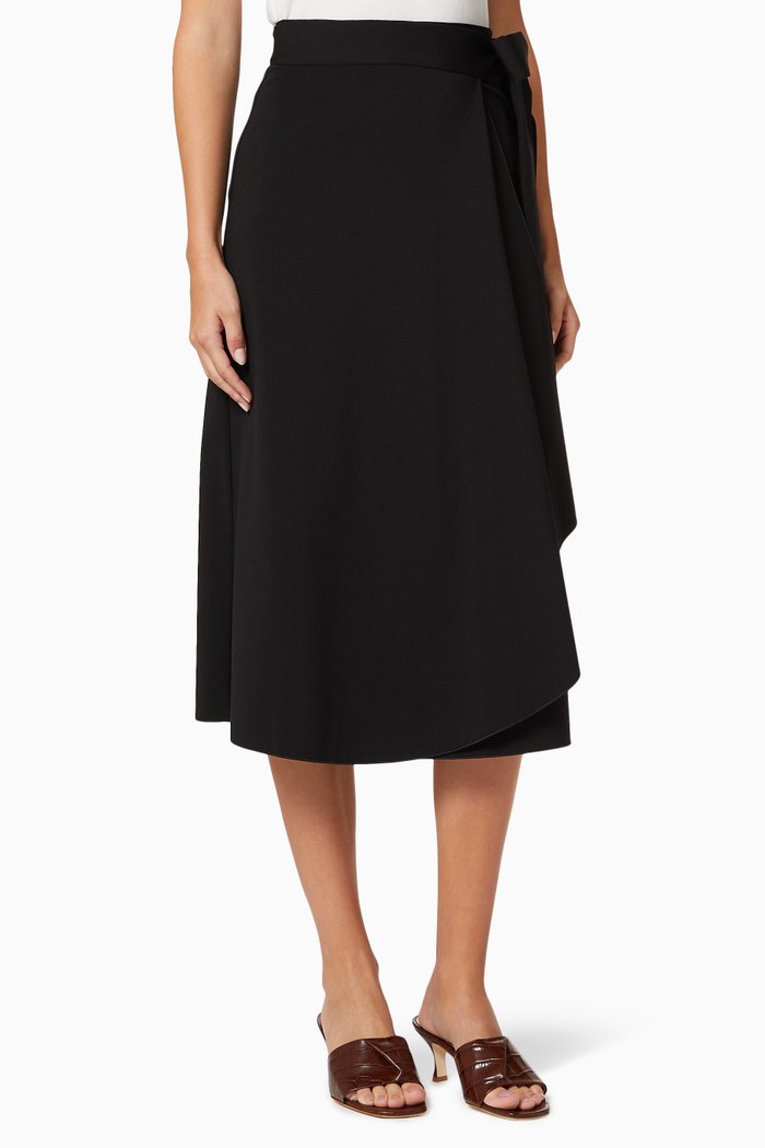 

Curioso Skirt in Rayon Viscose Blend, Black