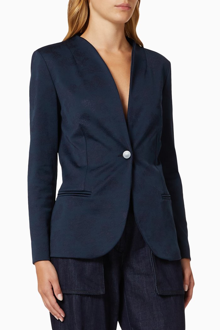 

Pupilla Jacket in Floral Patterned Fabric, Blue