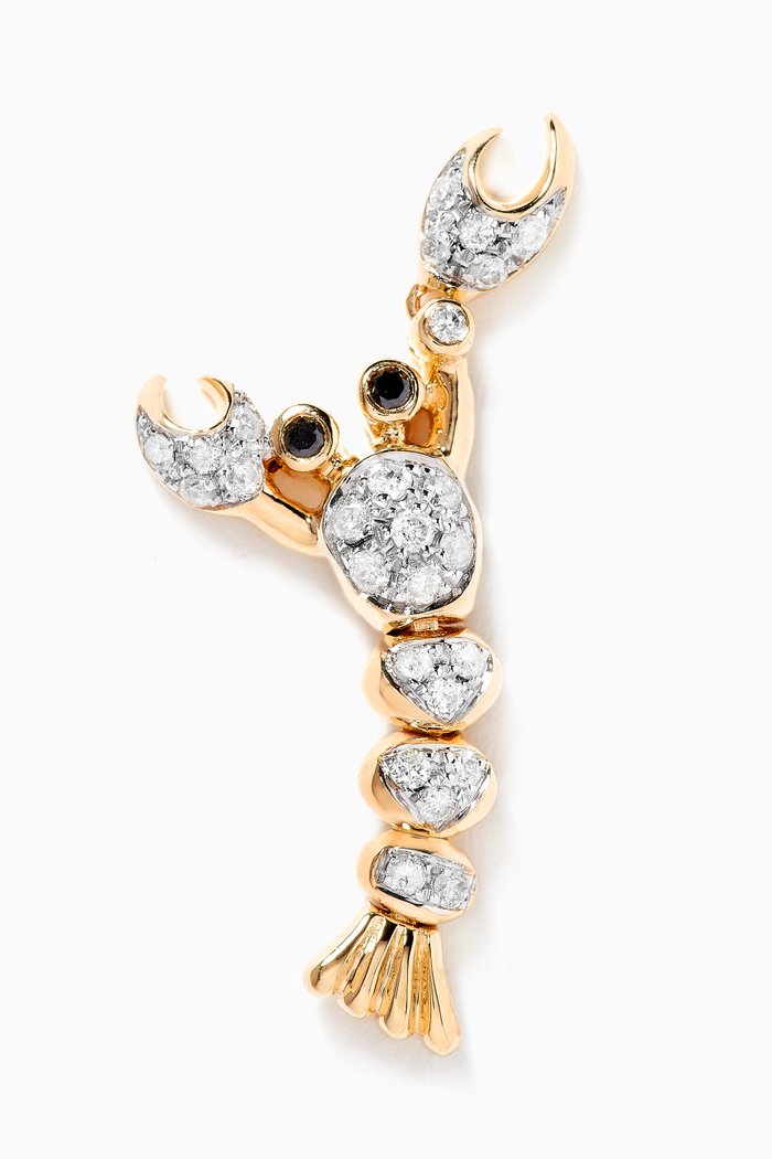 

Coquillages & Crustacés Homard Diamond Single Earring in 18kt Yellow Gold