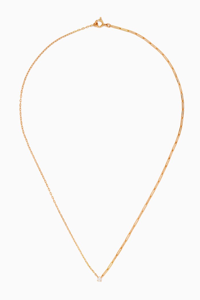 

Les Solitaires Necklace with Round Diamond in 18kt Yellow Gold