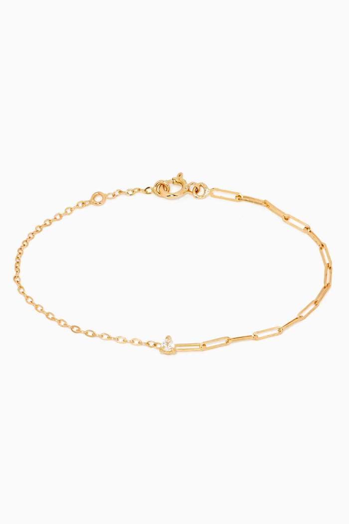 

Les Solitaires Bracelet with Pear Diamond in 18kt Yellow Gold