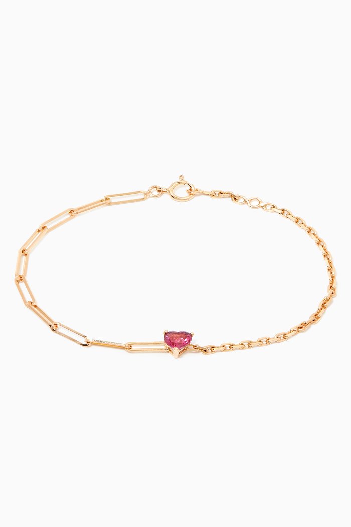 

Les Solitaires Maxi Bracelet with Rhodolite in 18kt Yellow Gold