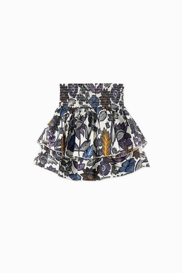 

Printed Gathered Short Skirt, Multicolour