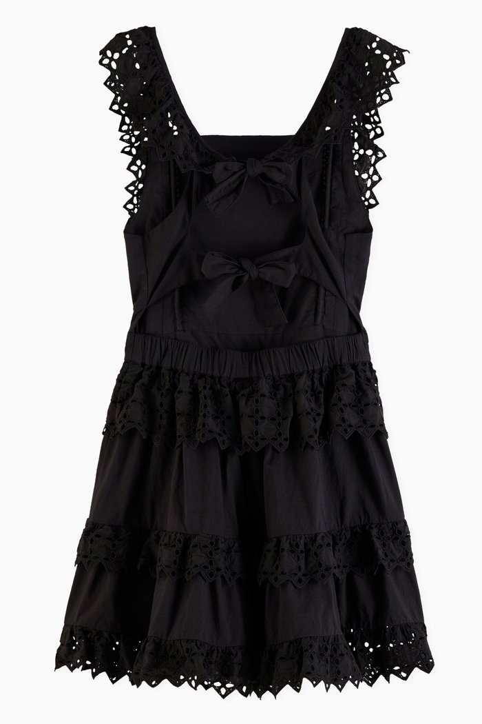 

Broderie Anglaise Dress in Organic Cotton, Black