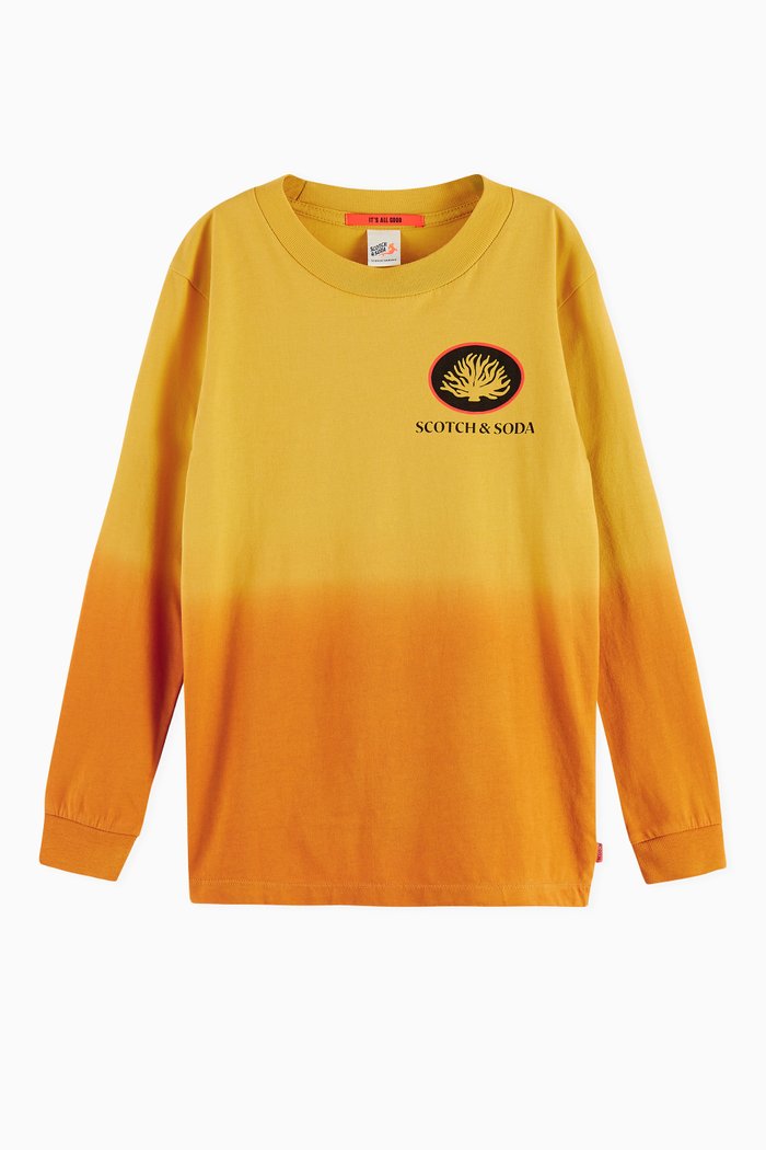 

Dip-Dye Jersey T-shirt in Organic Cotton, Multicolour