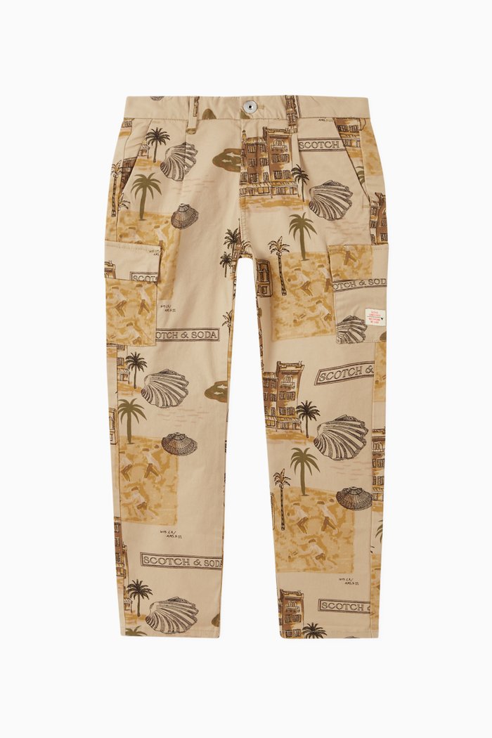 

Printed Cargo Pants, Neutral