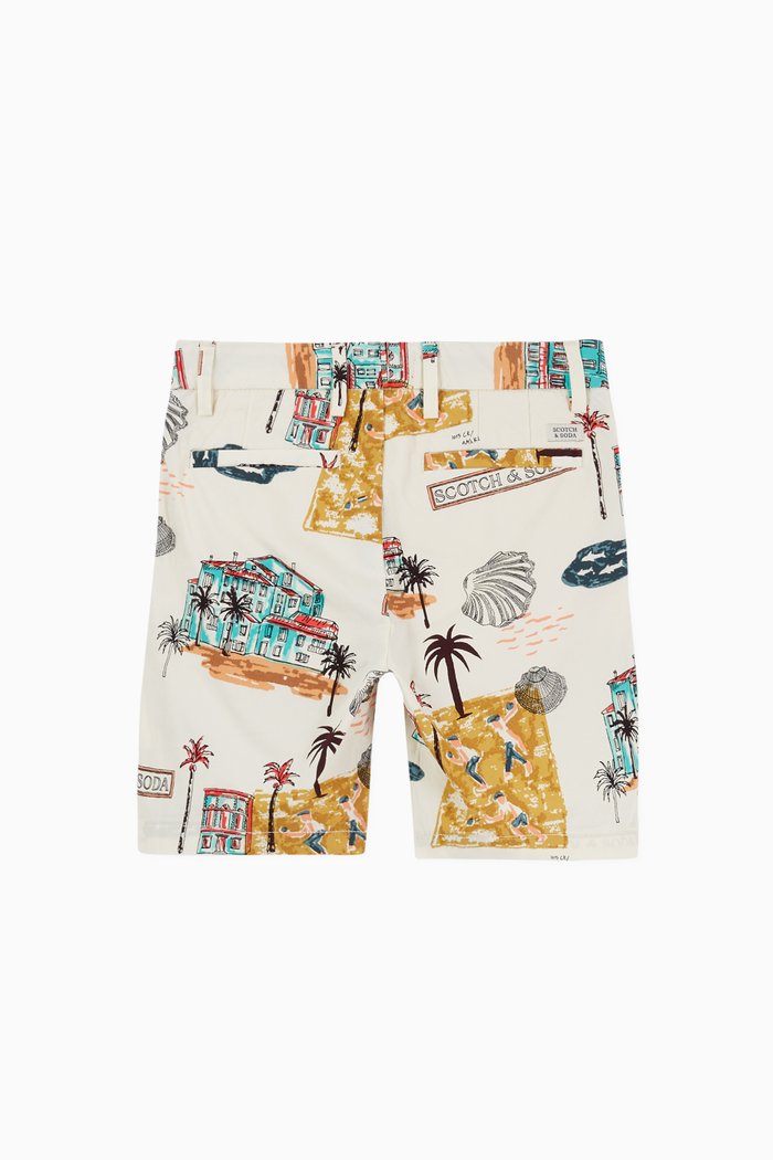 

Printed Bermuda Shorts in Cotton, Multicolour
