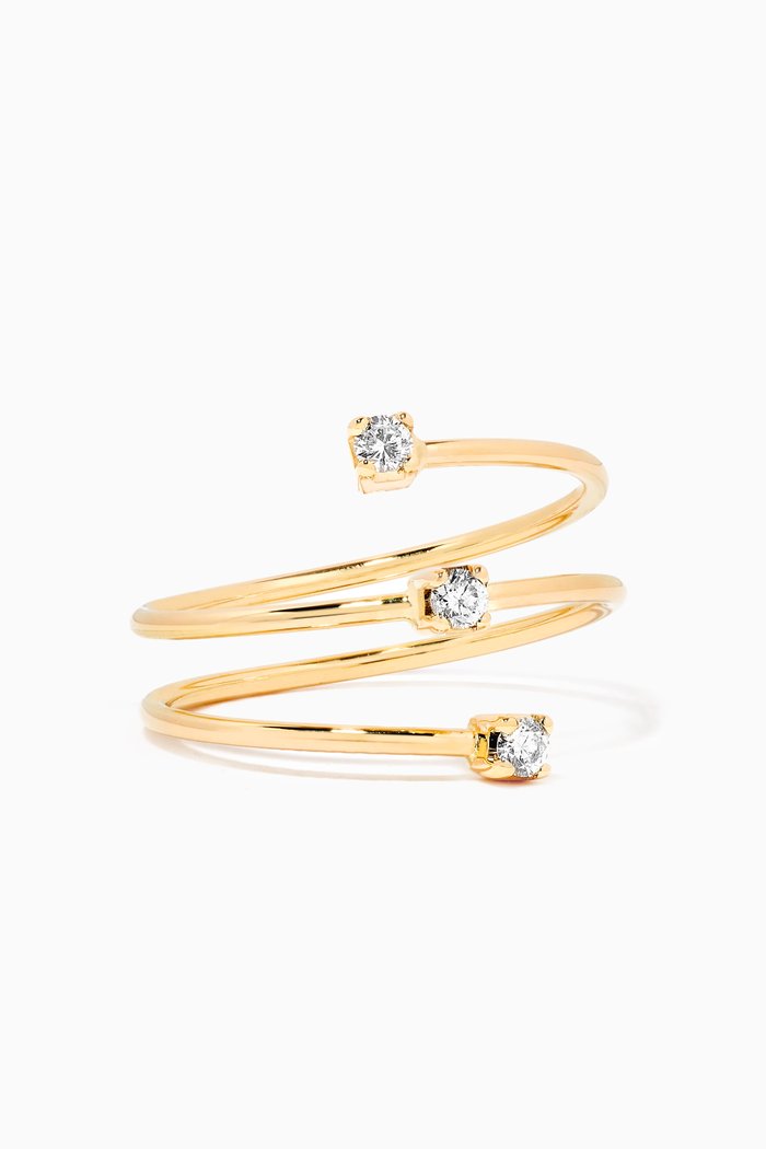 Diamond Spiral Ring in 18kt Yellow Gold
