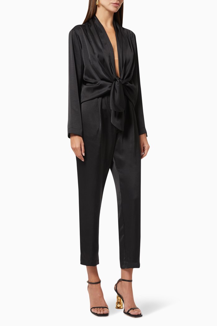 

Stina Jumpsuit in Satin, Black