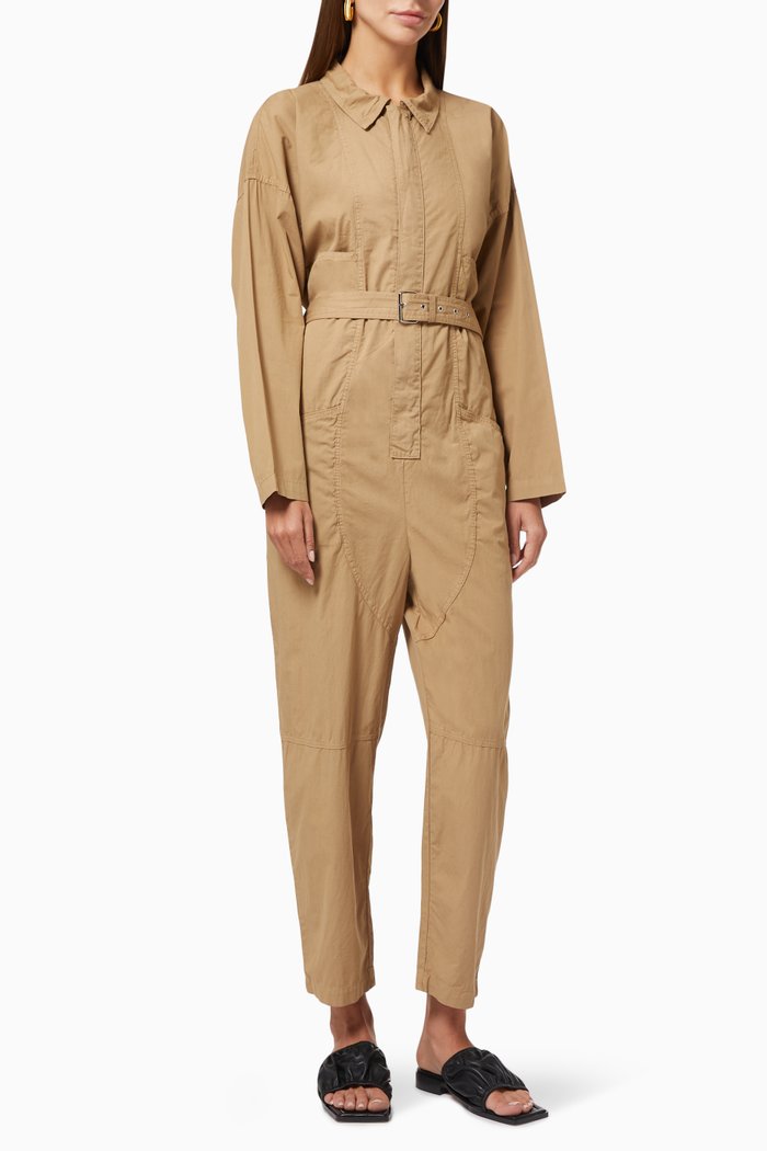 Maple Belted Jumpsuit in Cotton, Neutral