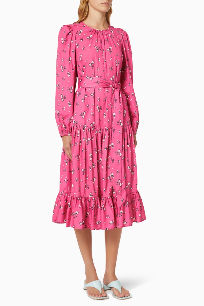 

Alana Dress in Floral Cotton, Pink
