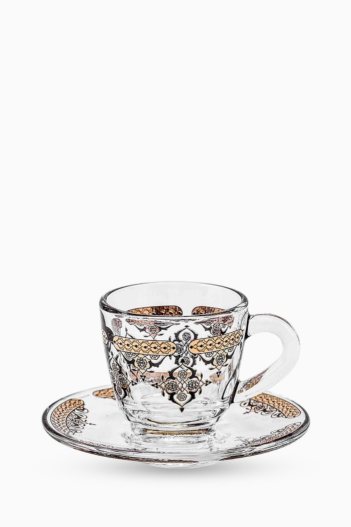 

Rayhan Coffee Cup & Saucer, Set of 6, Gold