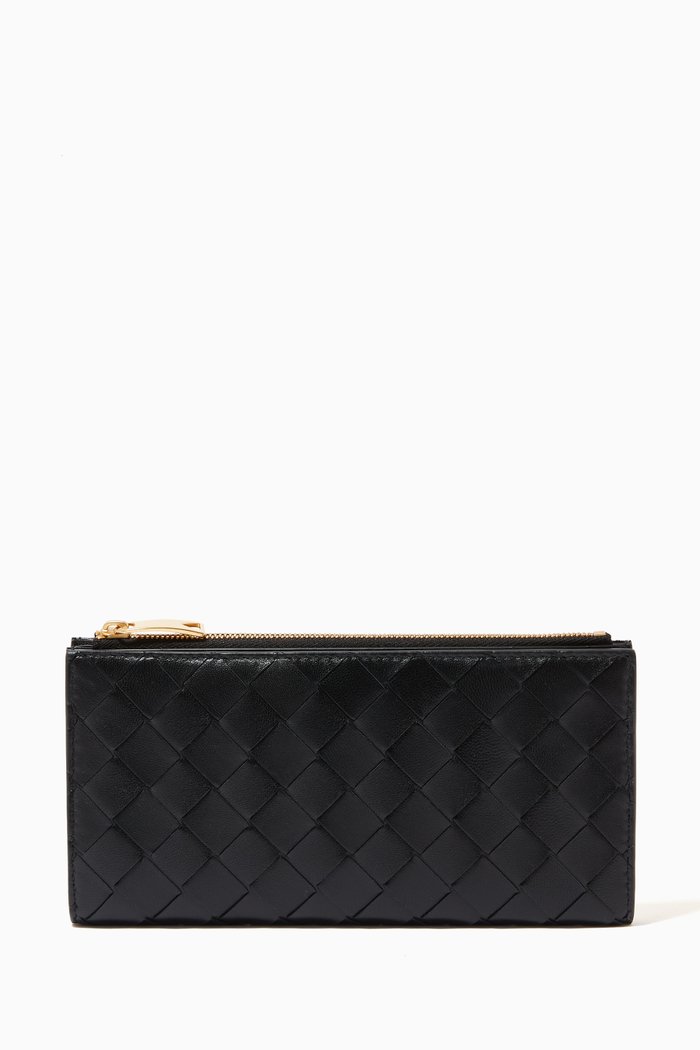 

Continental Wallet in Intrecciato Nappa, Black
