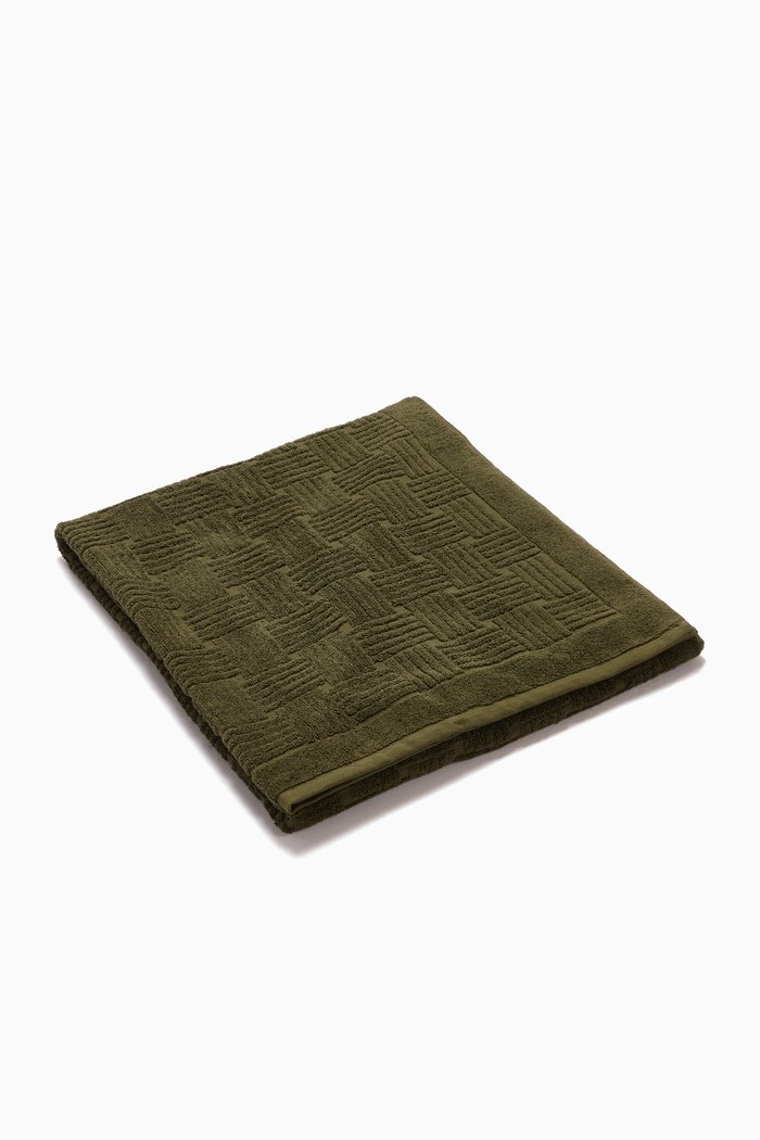 

Beach Towel in Grid Cotton Terry, Green