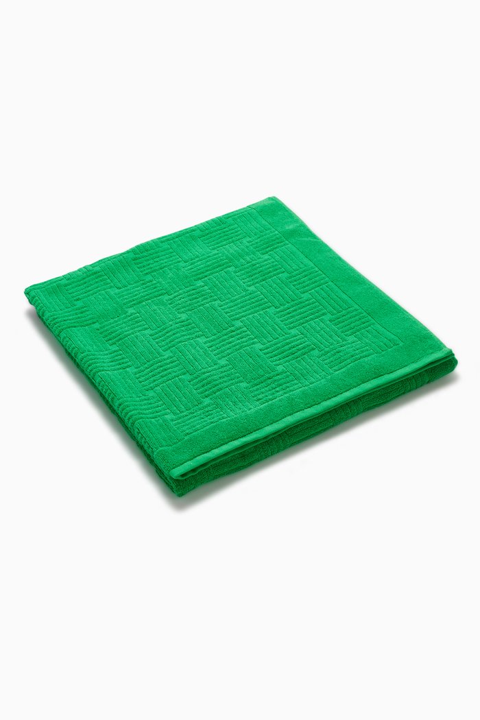 

Beach Towel in Grid Cotton Terry, Green