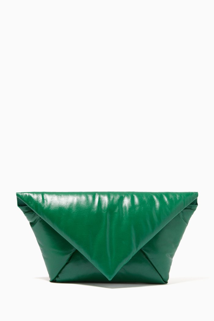 

Pouch in Padded Paper Calf, Green