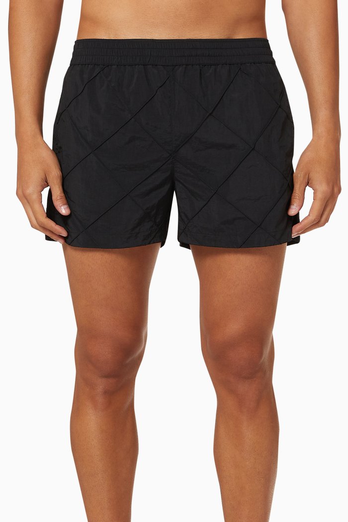 

Swim Shorts in Grid Jersey, Black