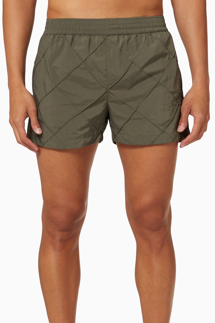 

Swim Shorts in Grid Jersey, Green