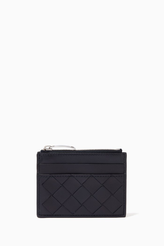 Card Case in Intrecciato Nappa, Blue