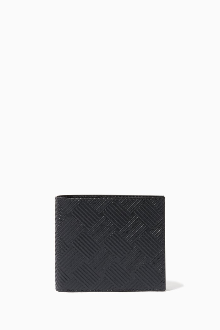 

Bi-fold Wallet in Intrecciato Debossed Calfskin, Black