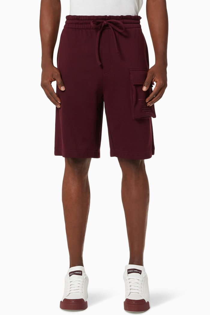

Jogging Shorts in Fleece Jersey, Red