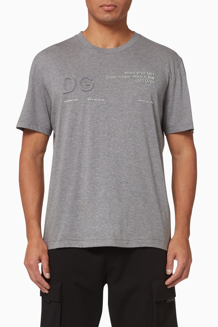

DG T-shirt in Cotton Jersey, Grey