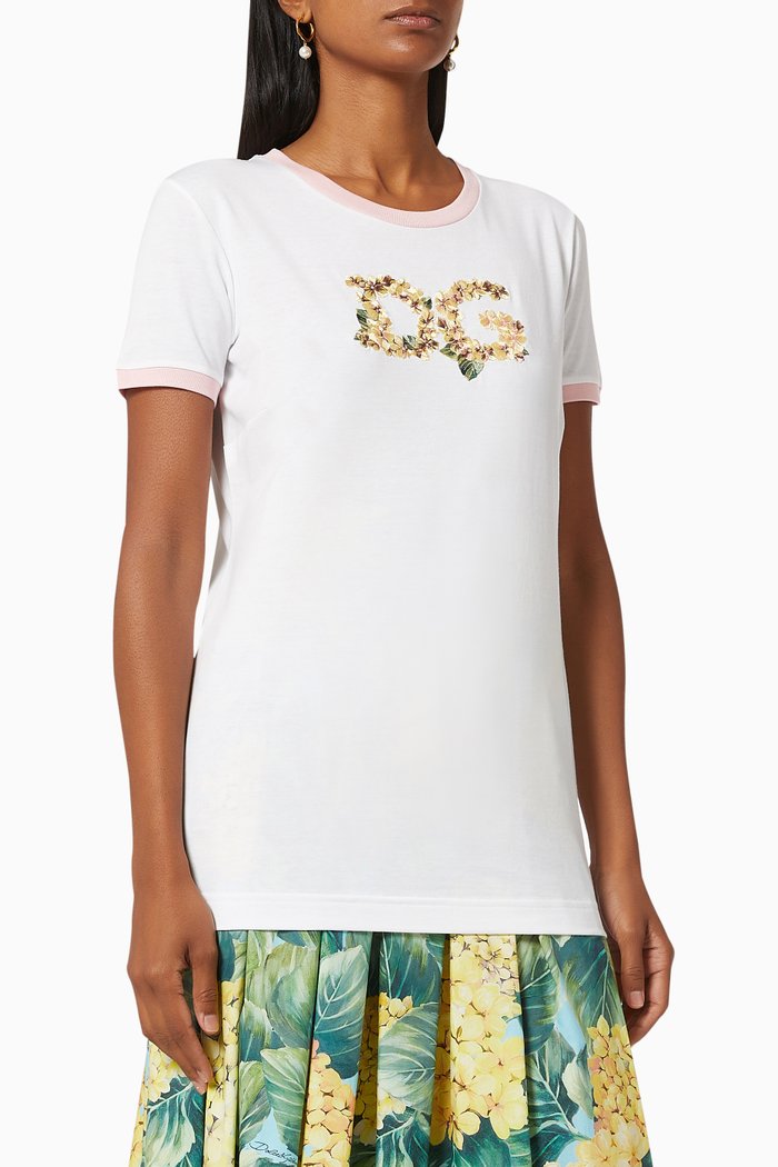 

T-shirt with DG Embroidery in Cotton Jersey, Multicolour