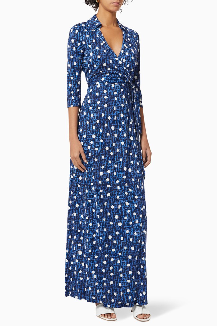 

Abigail Silk Jersey Wrap Maxi Dress, Multicolour