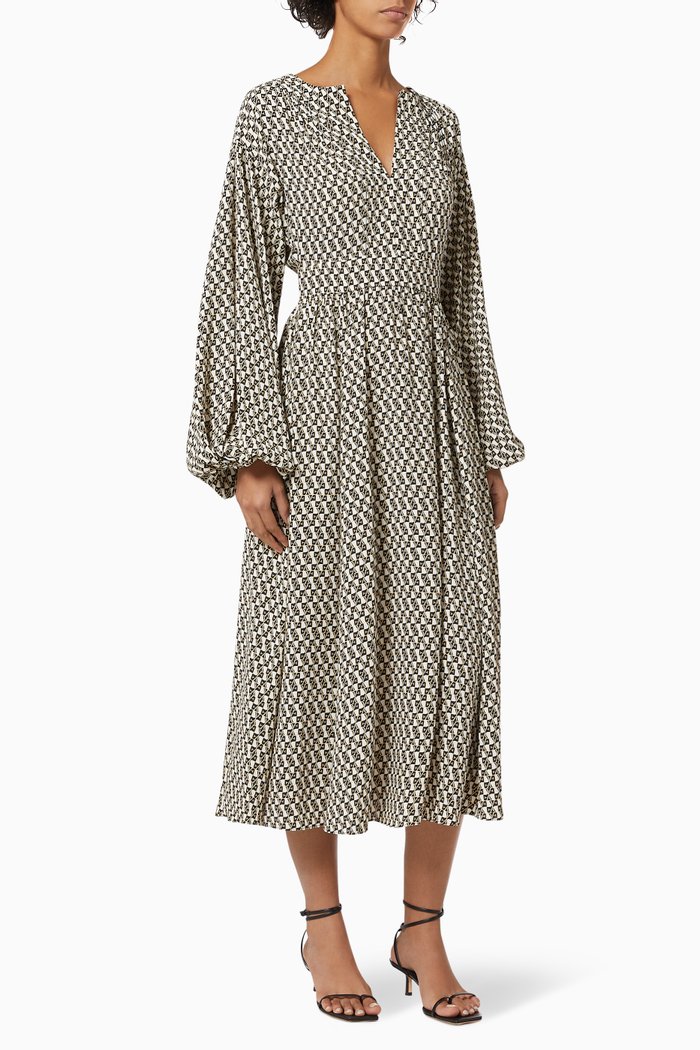 

Hecuba Twill-blend Midi Dress, Multicolour