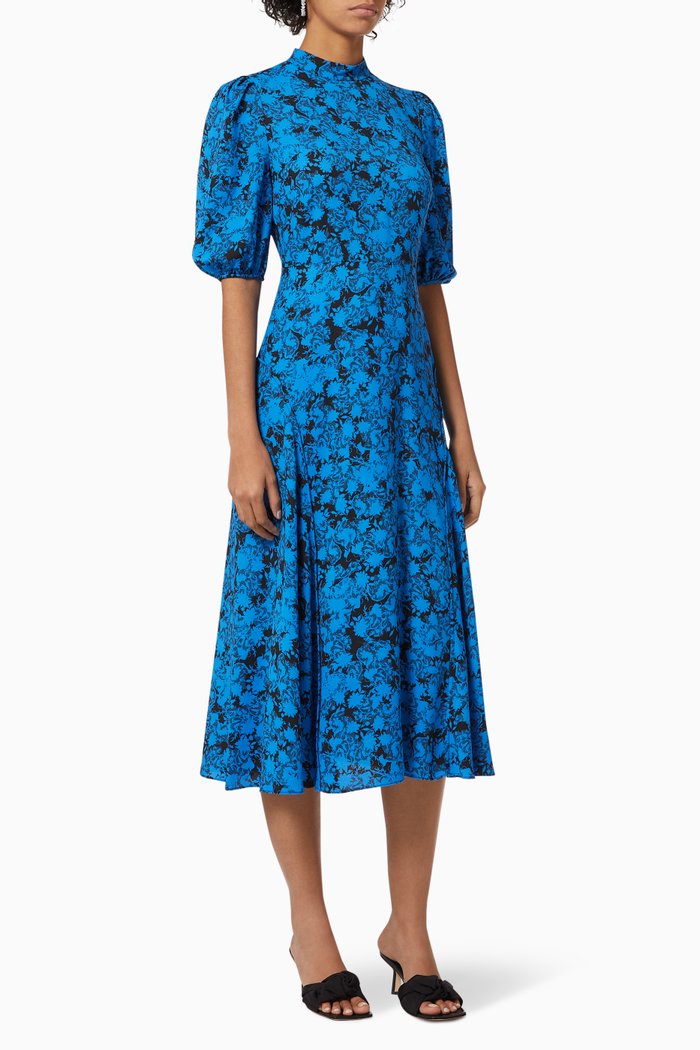 

Nella Crepe Midi Dress, Blue