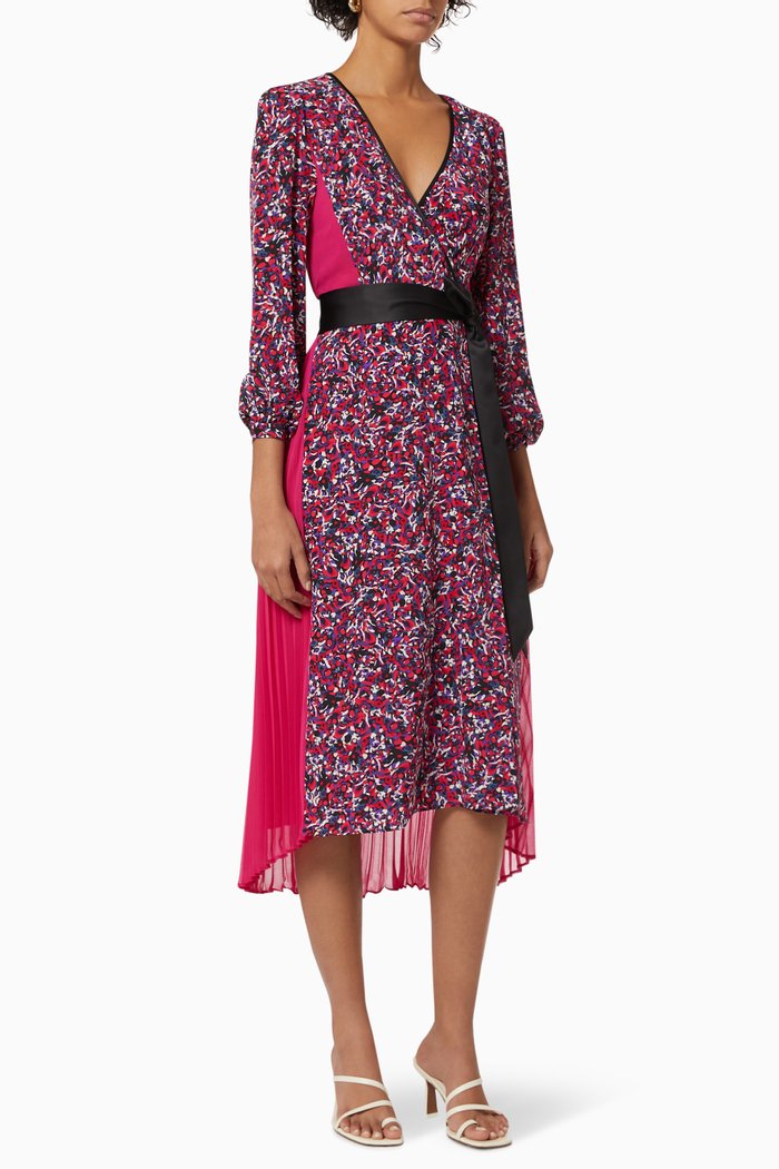 

Ariadne Silk Crepe De Chine Wrap Dress, Red