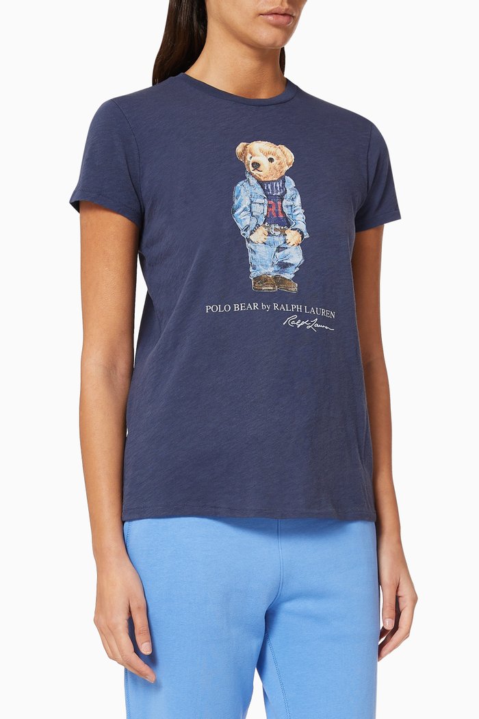 

Polo Bear Cotton Crewneck T-shirt, Blue