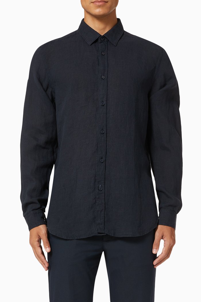 Lukas Shirt in Cotton, Blue