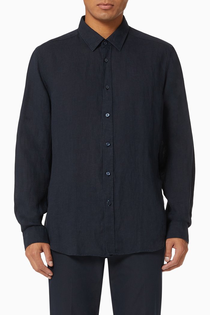 

Lukas Shirt in Cotton, Blue
