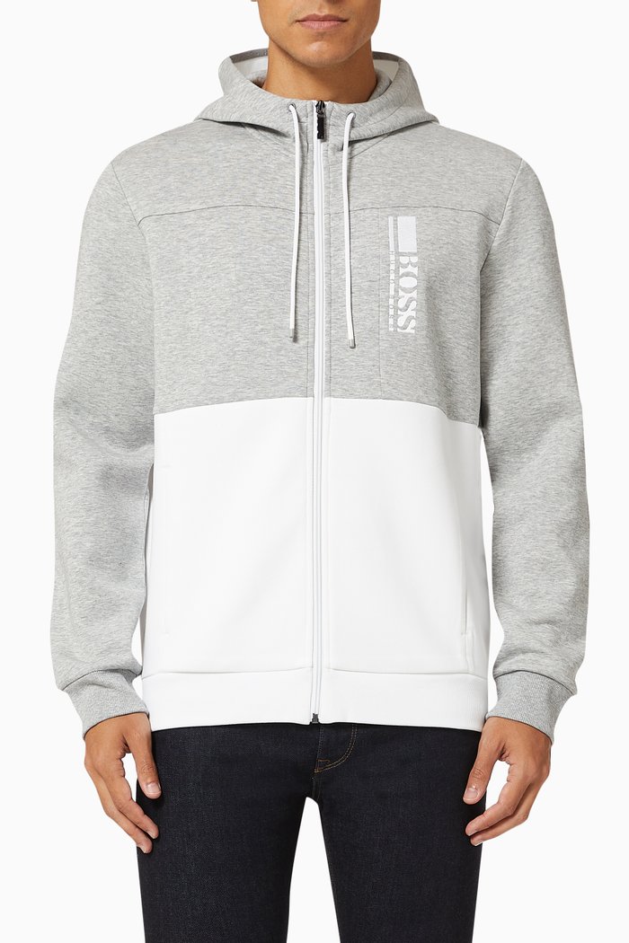 

Saggy 1 Colour Block Hoodie in, White