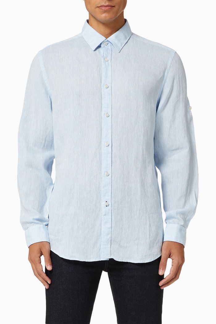 

Lukas Shirt in Cotton, Blue