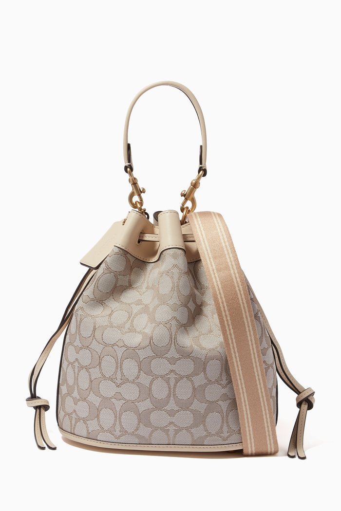 

Field Bucket Bag in Signature Jacquard, White