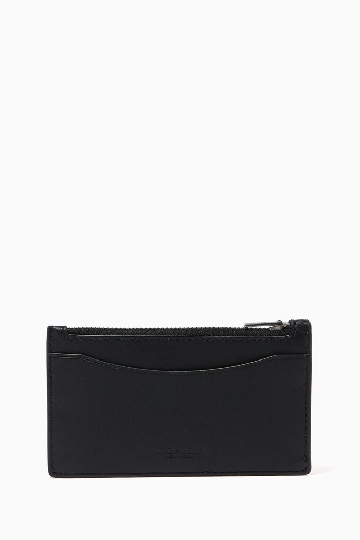 

Zip Card Case in Leather, Black