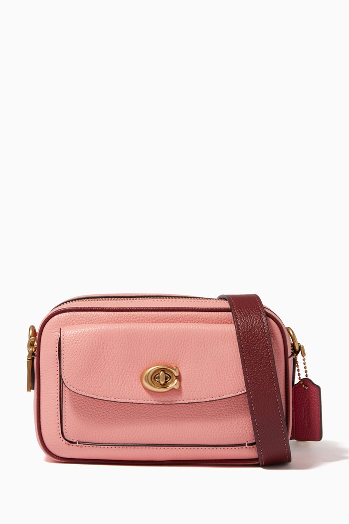 

Willow Camera Bag in Colour-block Leather, Pink