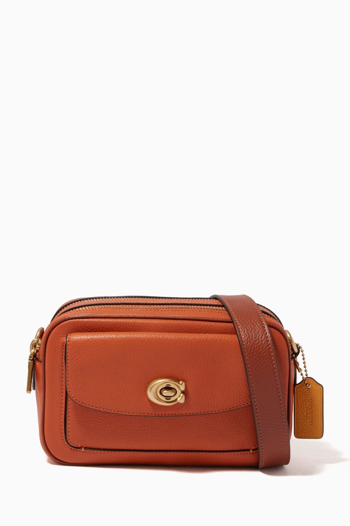 

Willow Camera Bag in Colour-block Leather, Red