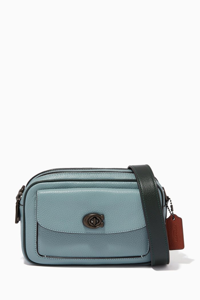 

Willow Camera Bag in Colour-block Leather, Multicolor