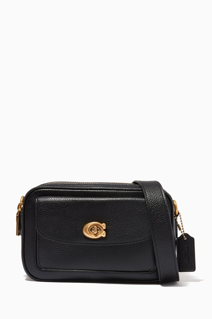 

Willow Camera Bag in Leather, Black