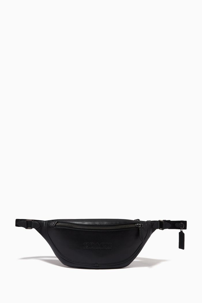 

League Belt Bag in Calf Leather, Black