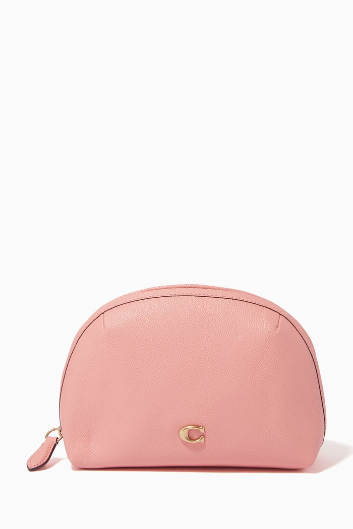 

Julienne Cosmetic Case 17 in Crossgrain Leather, Pink