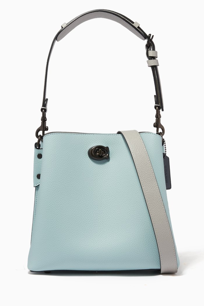 Willow Bucket Bag in Colour-block Leather, Multicolour