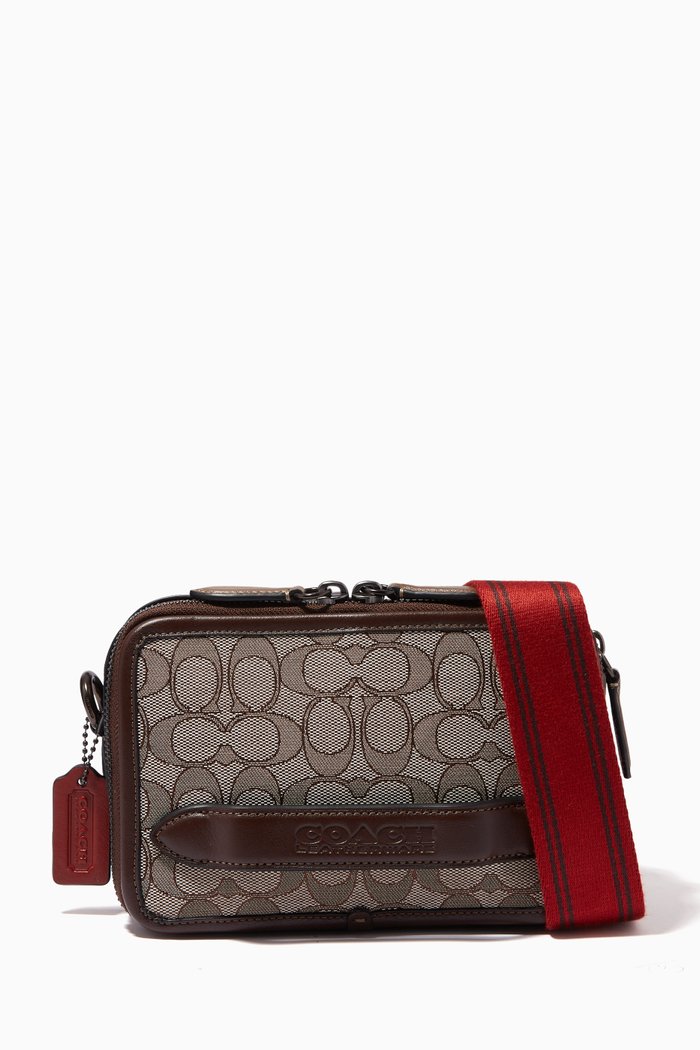 

Charter Crossbody in Signature Jacquard, Brown