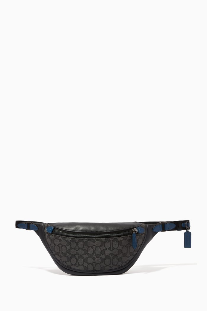 

League Belt Bag in Signature Jacquard, Black