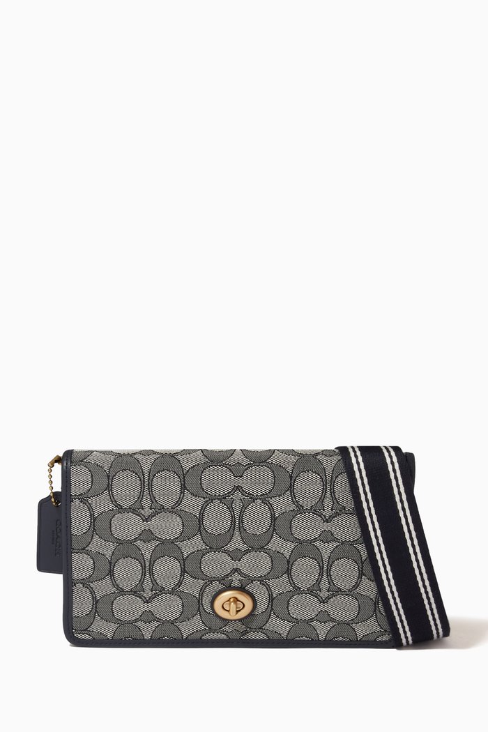 

Hayden Crossbody Clutch in Signature Jacquard, Blue