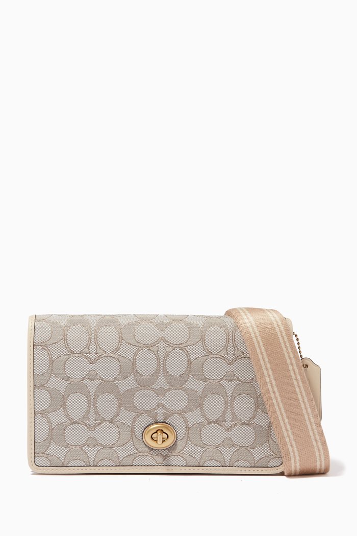 

Hayden Crossbody Clutch in Signature Jacquard, White