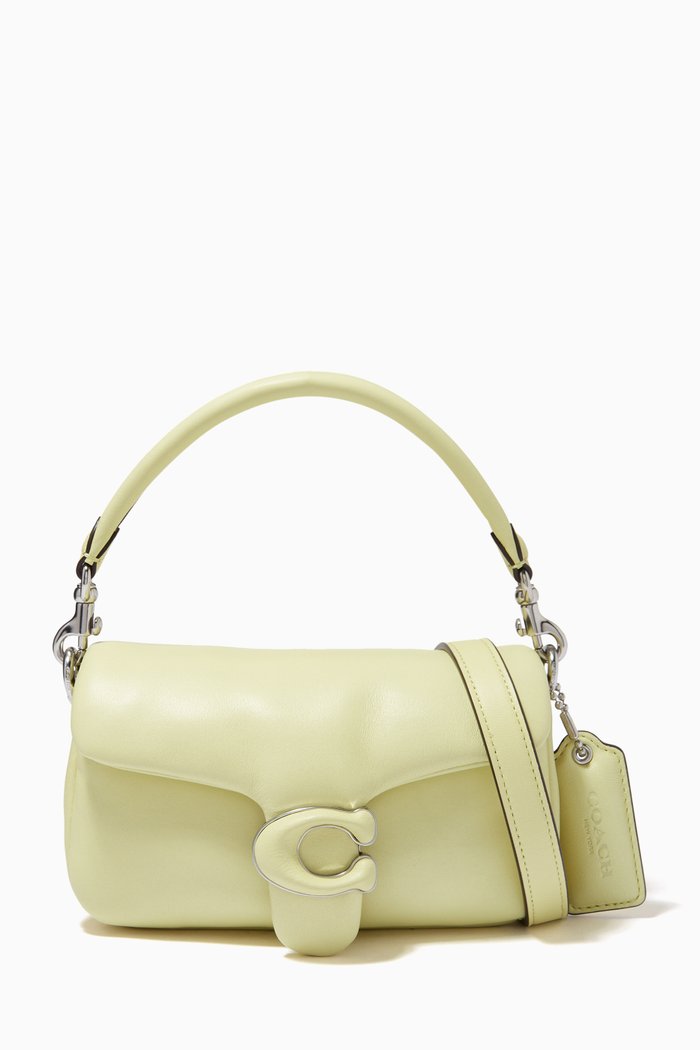 Pillow Tabby Shoulder Bag 18 in Nappa Leather, Yellow